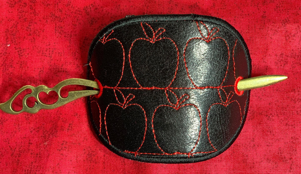Apple Stipple Stick Barrette bun holder ITH