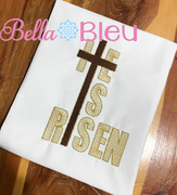 He is Risen Religious Easter Sketchy Cross Machine Embroidery Design