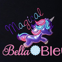 Magical Unicorn Embroidery Machine Applique Design