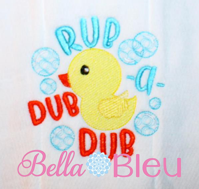 Nursery Rhymes Rub a dub dub baby sketchy duck machine embroidery design