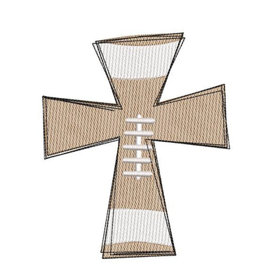 Football Cross Religious Sketchy