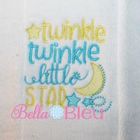 Nursery Rhymes Twinkle Twinkle Little Star sketchy Machine Embroidery design