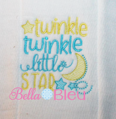 Nursery Rhymes Twinkle Twinkle Little Star sketchy Machine Embroidery design