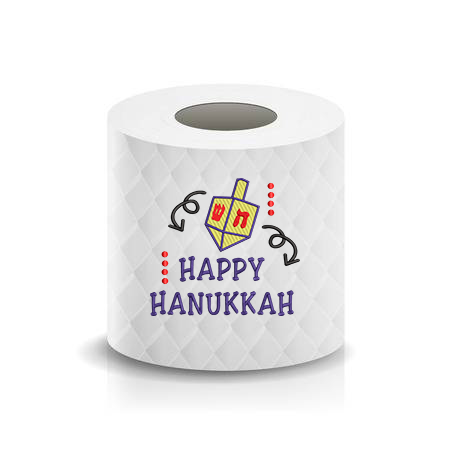 Happy Hanukkah Dreidel Toilet Paper  Machine Embroidery Design sketchy