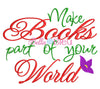 Make books part of your world Mermaid reading pillow saying embroidery design