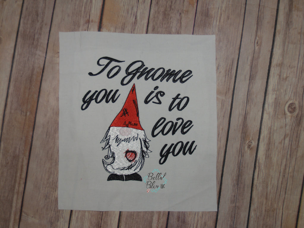 Valentine Gnome Machine Embroidery Design