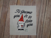 Valentine Gnome Machine Embroidery Design