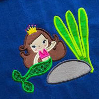 Mermaid Princess Under Water Sea Life Applique Embroidery Designs Design