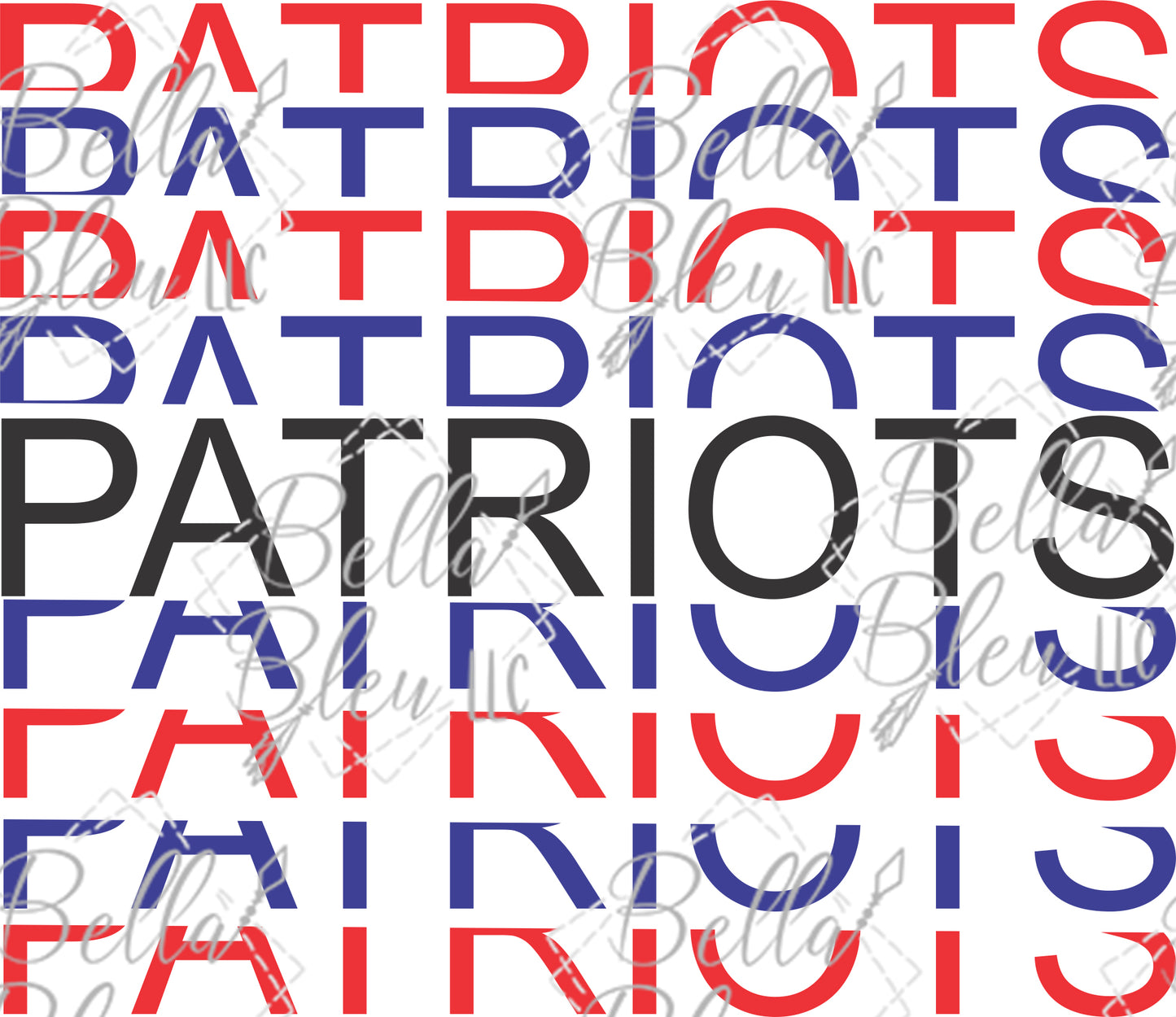 Stacked Patriots Team Name Sublimation File