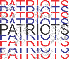 Stacked Patriots Team Name Sublimation File