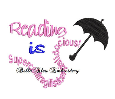 Inspired Mary Poppins Quote UmbrellaEmbroidery design