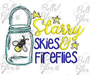 Starry Skies and Fireflies Camping Scribble