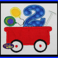 1, 2, 3, 4, 5 Happy Birthday Balloons in Little Red Wagon