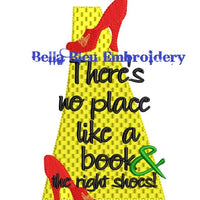 Inspired Wizard of Oz Yellow Brick Road Reading Pillow quote saying machine embroidery design