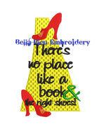 Inspired Wizard of Oz Yellow Brick Road Reading Pillow quote saying machine embroidery design
