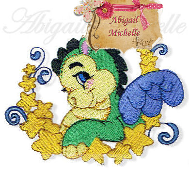 Baby Dragon Filled Set Embroidery Design