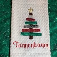 Country Christmas Tree Applique Zig Zag Stitch