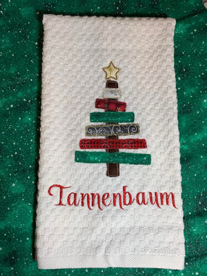 Country Christmas Tree Applique Zig Zag Stitch