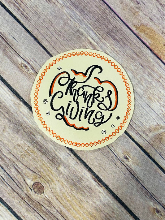Thanksgiving Pumpkin Coaster ITH