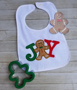Joy Gingerbread Applique Christmas