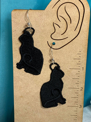 Black Cat FSL Earrings Halloween