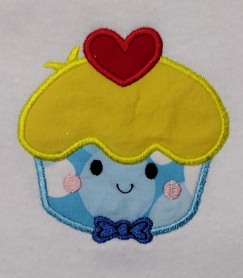Boy Cupcake Food Applique