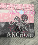 ITH Anchor Jesus is my Anchor Wallet Machine embroidery design