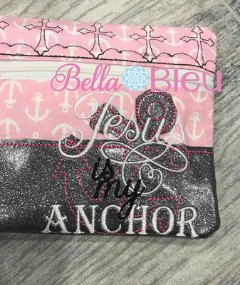ITH Anchor Jesus is my Anchor Wallet Machine embroidery design