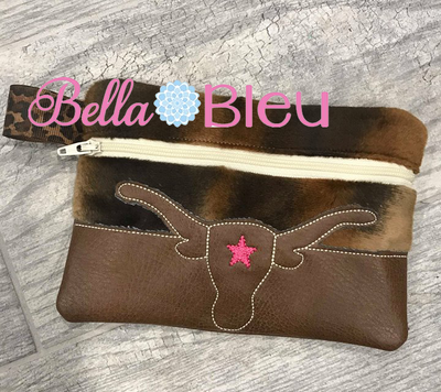 ITH Longhorn Wallet Machine Embroidery Design
