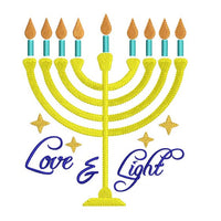 Light and Love Hanukkah Embroidery design
