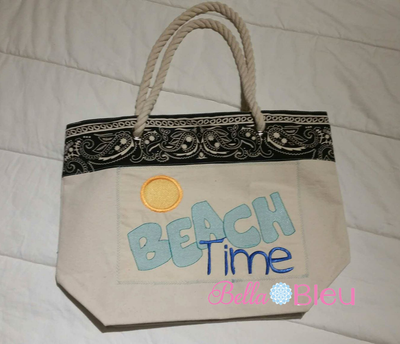 Sketchy Beach Time Machine Embroidery design 7x11