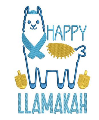 Happy Llamakah Hanukkah Embroidery design