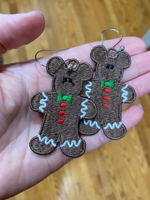 ITH Christmas Mouse Gingerbread man Earrings