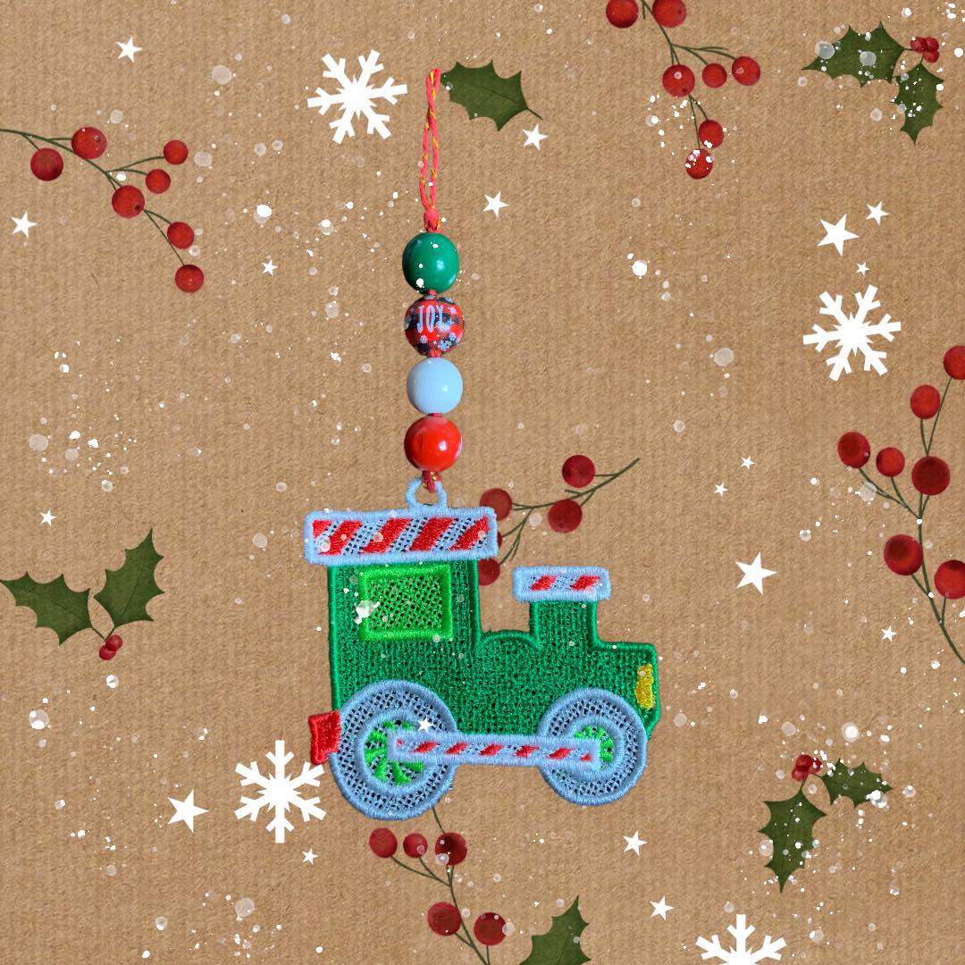 FSL Christmas Train ITH Christmas Ornament