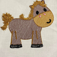 Farm Horse Faux Chenille Embroidery design