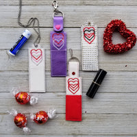 Hearts Chapstick or USB Holder ITH