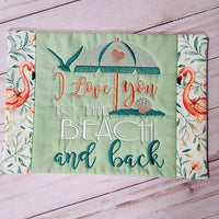 I love you to the beach and back Sketchy Embroidery design