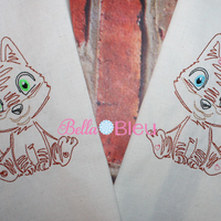 Fox Girl Bean stitch embroidery design