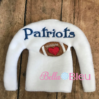 ITH Patriots Football Elf Sweater Shirt machine embroidery design