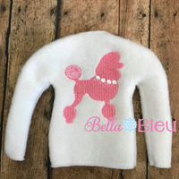 ITH Poodle Elf Sweater Shirt Machine embroidery design