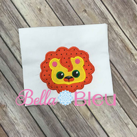 Lion Head Mascot Machine applique embroidery design