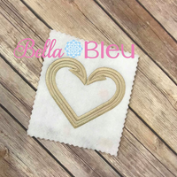 Heart Shaped Fish Hook Applique machine embroidery design