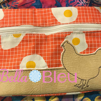 ITH Farm Chicken Wallet Machine embroidery design