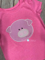 Pig Piggy Farm Animal Machine Applique Embroidery design