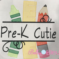 Sketchy Pre School Cutie Machine Embroidery design back to school