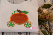 Fall Pumpkin Princess Carriage Applique 5x7