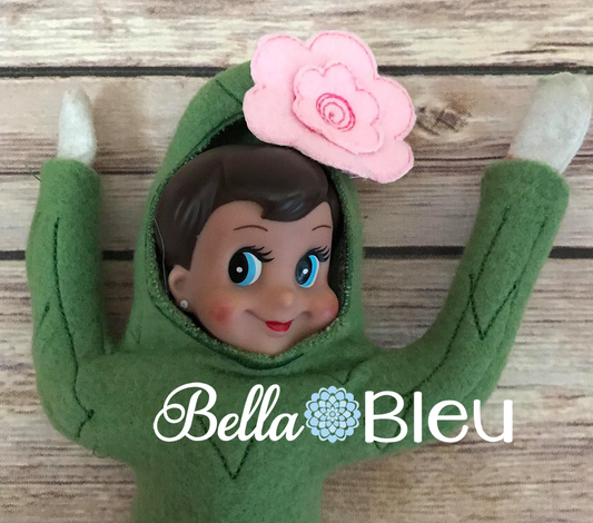 ITH Cactus Cacti Elf Costume with Flower machine embroidery design shirt sweater