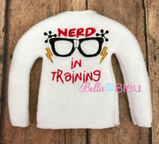 ITH Nerd in Training Elf Sweater Shirt machine embroidery design