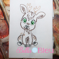 Sketchy Bean Stitch Deer 4x4 Machine Embroidery design