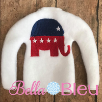 ITH Political Republican Elephant Elf Sweater Shirt Machine Embroidery design